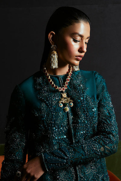Suffuse Jasmine teal green organza cutwork jacket and flared pants, photo 5