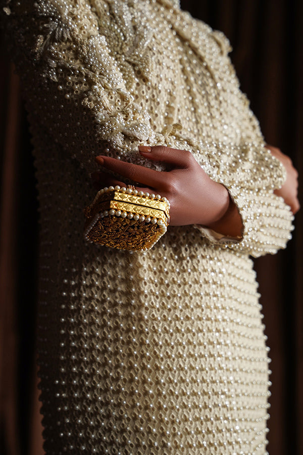 Suffuse Opal pale yellow pearl embellished shirt and pants, photo 4