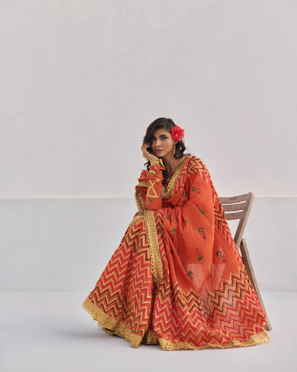 The Pink Tree Company | Dhanak Chamak Eid Edit | Halkora-Brand:The Pink Tree Company-Type:Ladies Clothes-Redish Orange - House of Maryam- Buy in UK, USA