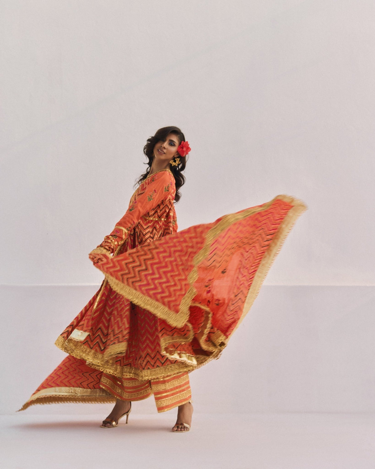 The Pink Tree Company | Dhanak Chamak Eid Edit | Halkora-Brand:The Pink Tree Company-Type:Ladies Clothes-Redish Orange - House of Maryam- Buy in UK, USA