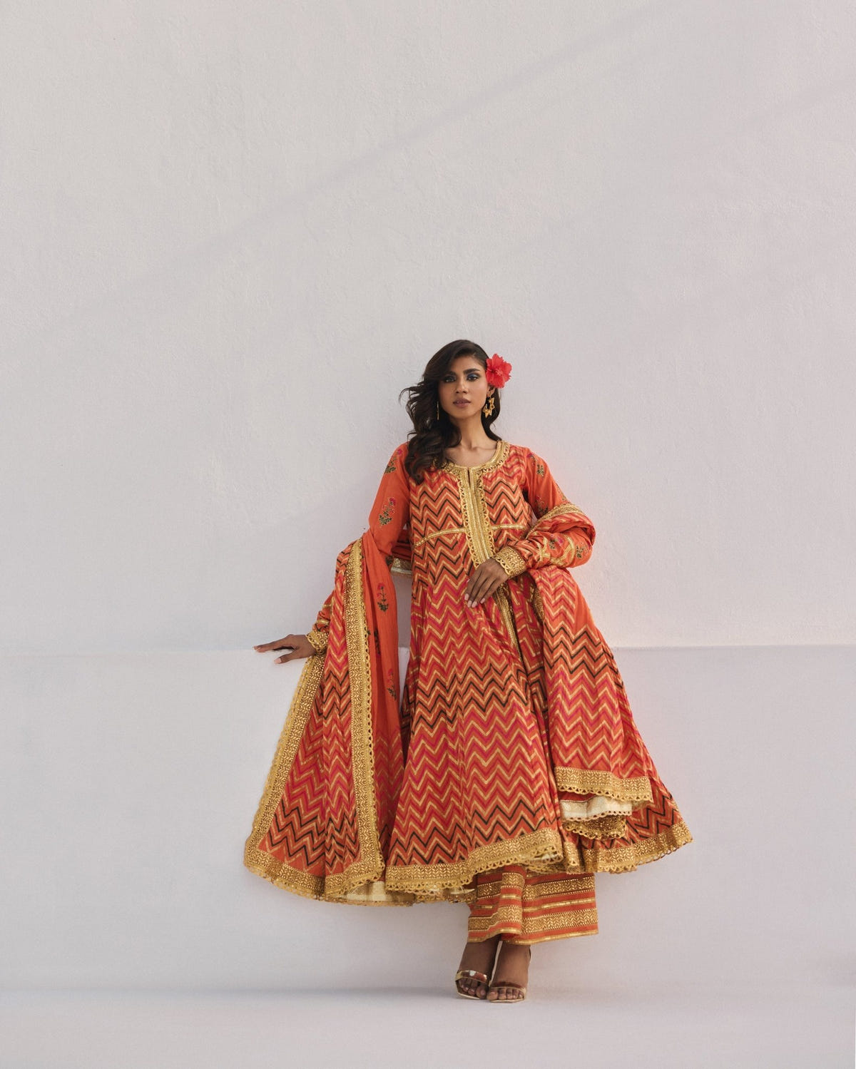 The Pink Tree Company | Dhanak Chamak Eid Edit | Halkora-Brand:The Pink Tree Company-Type:Ladies Clothes-Redish Orange - House of Maryam- Buy in UK, USA