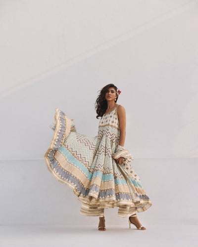 The Pink Tree Company | Dhanak Chamak Eid Edit | Leher-Brand:The Pink Tree Company-Type:Ladies Clothes-Ivory - House of Maryam- Buy in UK, USA