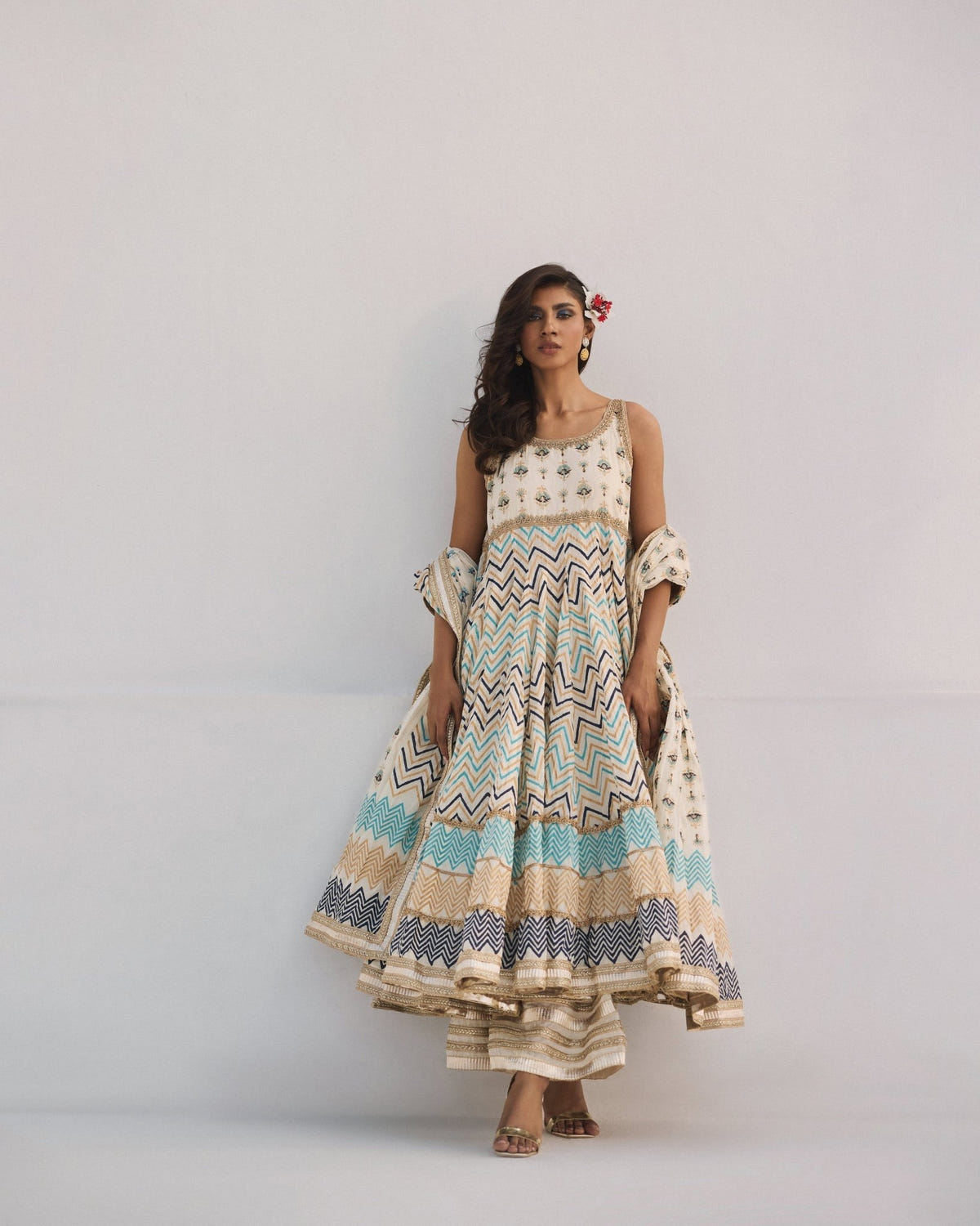 The Pink Tree Company | Dhanak Chamak Eid Edit | Leher-Brand:The Pink Tree Company-Type:Ladies Clothes-Ivory - House of Maryam- Buy in UK, USA