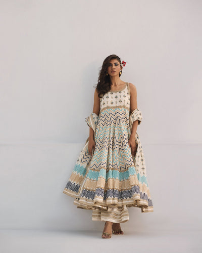 The Pink Tree Company | Dhanak Chamak Eid Edit | Leher-Brand:The Pink Tree Company-Type:Ladies Clothes-Ivory - House of Maryam- Buy in UK, USA