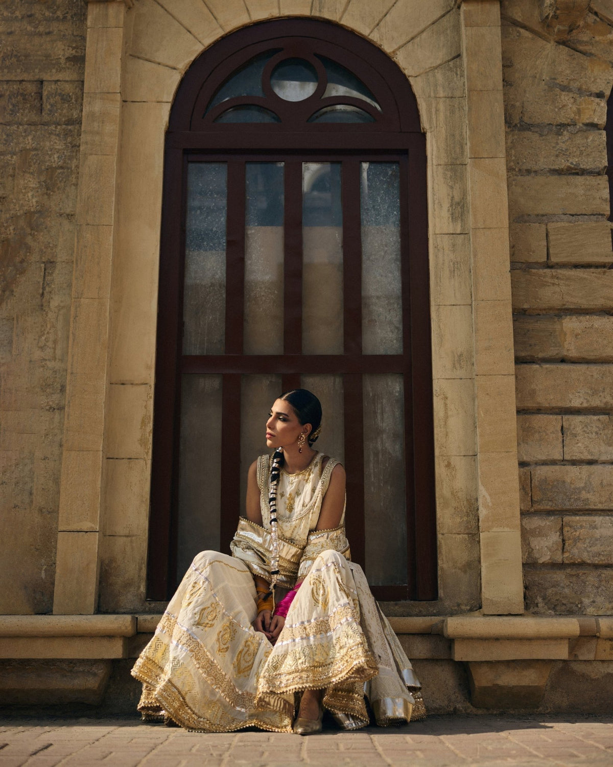 The Pink Tree Company | Polki Formals | Chandan-Haar-Brand:The Pink Tree Company-Type:Ladies Clothes-Ivory - House of Maryam- Buy in UK, USA