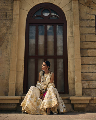 The Pink Tree Company | Polki Formals | Chandan-Haar-Brand:The Pink Tree Company-Type:Ladies Clothes-Ivory - House of Maryam- Buy in UK, USA