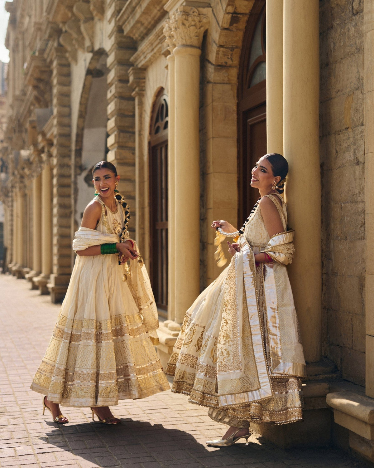 The Pink Tree Company | Polki Formals | Jhumar-Brand:The Pink Tree Company-Type:Ladies Clothes-Ivory - House of Maryam- Buy in UK, USA
