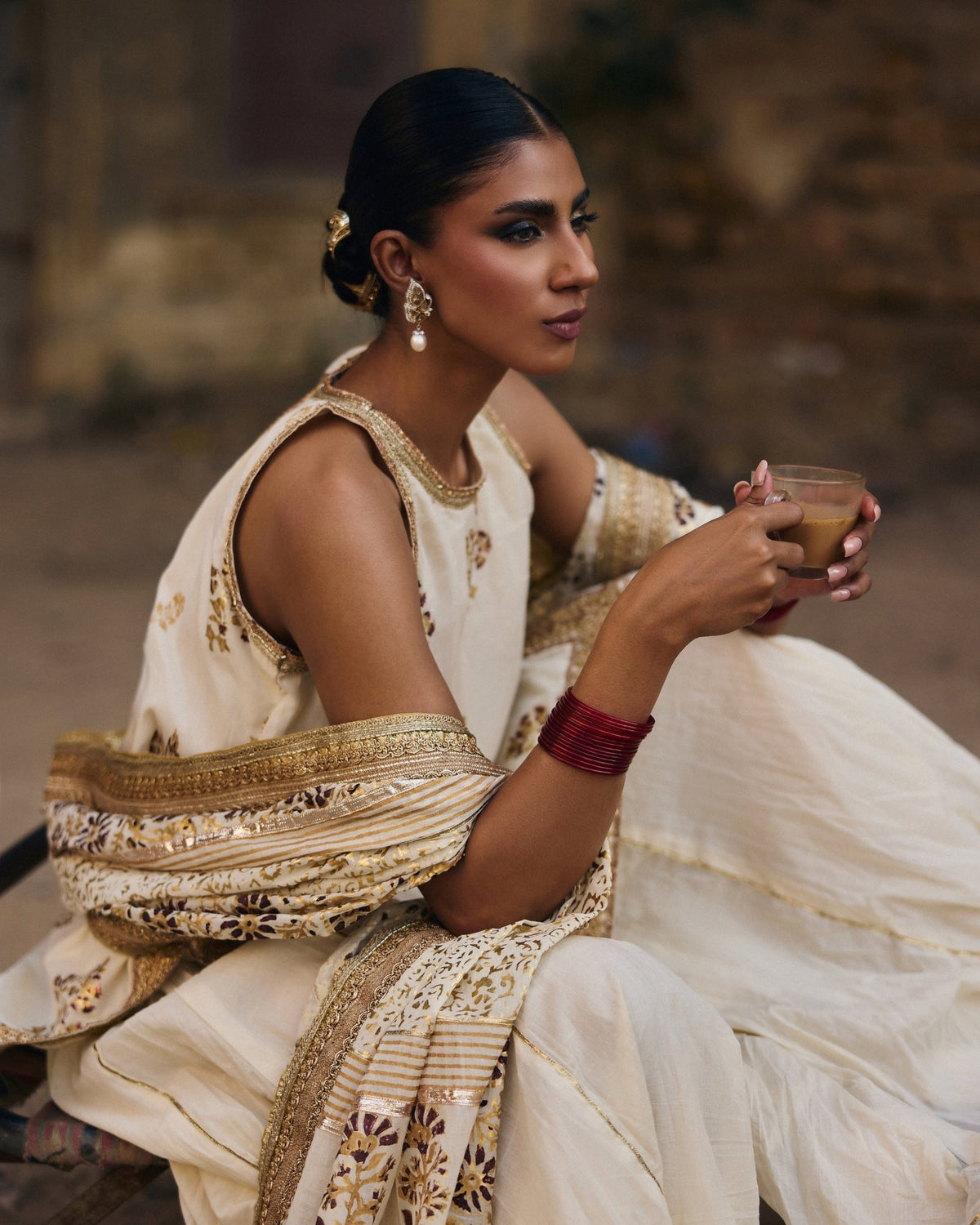 The Pink Tree Company | Polki Formals | Pari-Brand:The Pink Tree Company-Type:Ladies Clothes-Ivory - House of Maryam- Buy in UK, USA