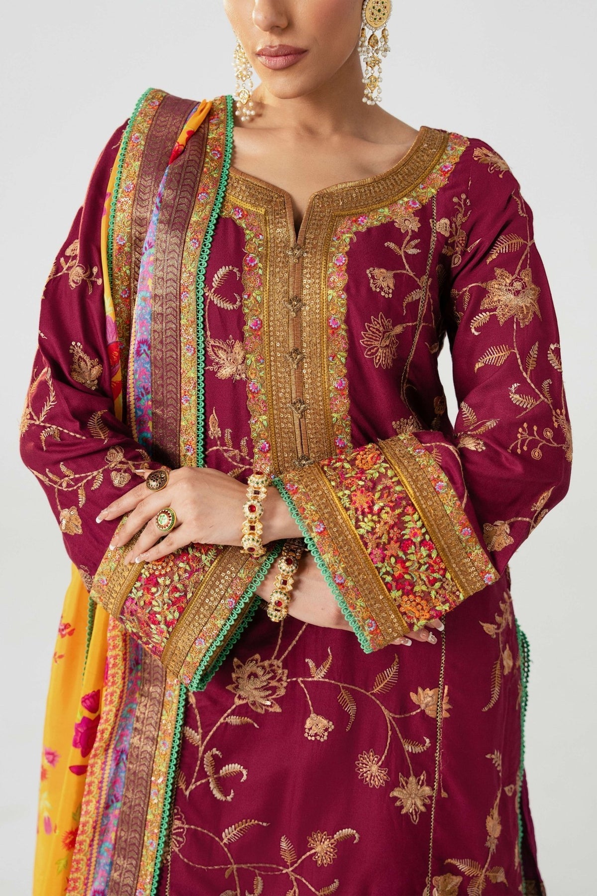 Fahad Hussayn | Jalsa Ghar | Tojis -  Fahad Hussayn Ladies Clothes - Original Designer Dress - House of Maryam