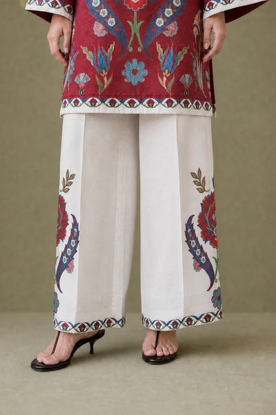 Saad Shaikh | Ease Fall Edit 26 | D-11 Co-ord Set Maroon and White