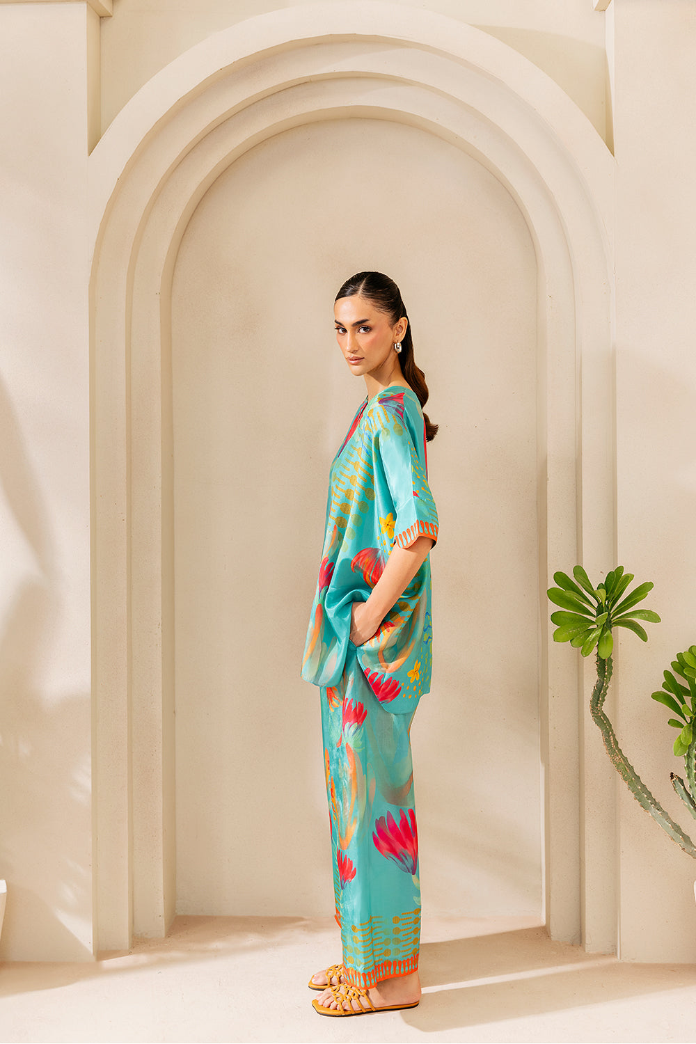 Saira Rizwan | Silk Coords 25 | SUNSET SAMBA - SRSP-25-03-4