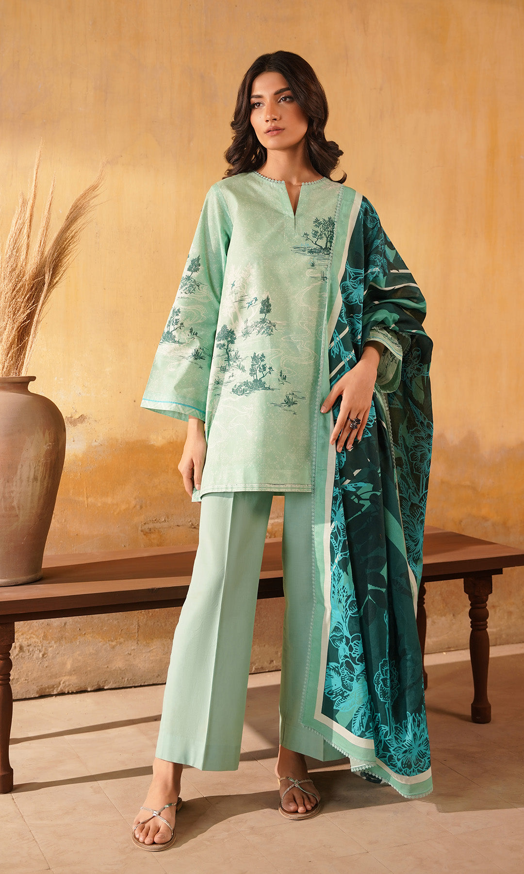 Sahar | Selene Vol 2 | Celadon Bloom -  Sahar Ladies Clothes - Original Designer Dress - House of Maryam