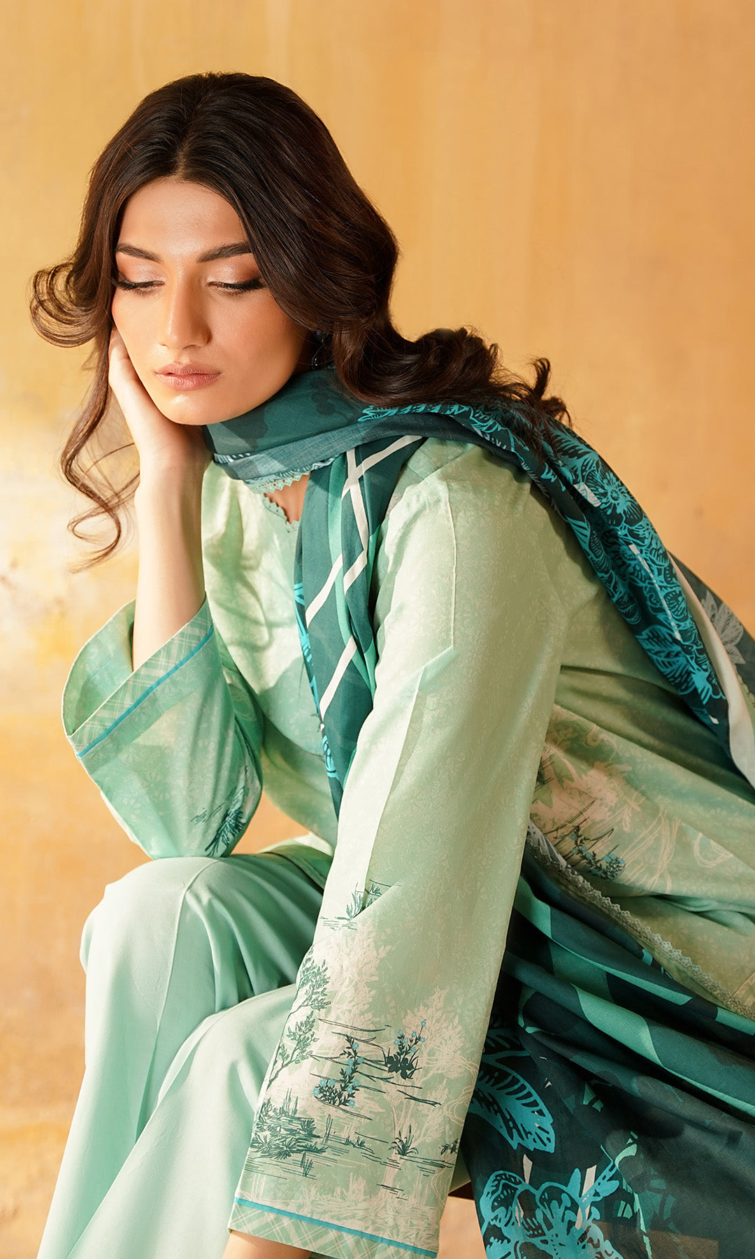 Sahar | Selene Vol 2 | Celadon Bloom -  Sahar Ladies Clothes - Original Designer Dress - House of Maryam