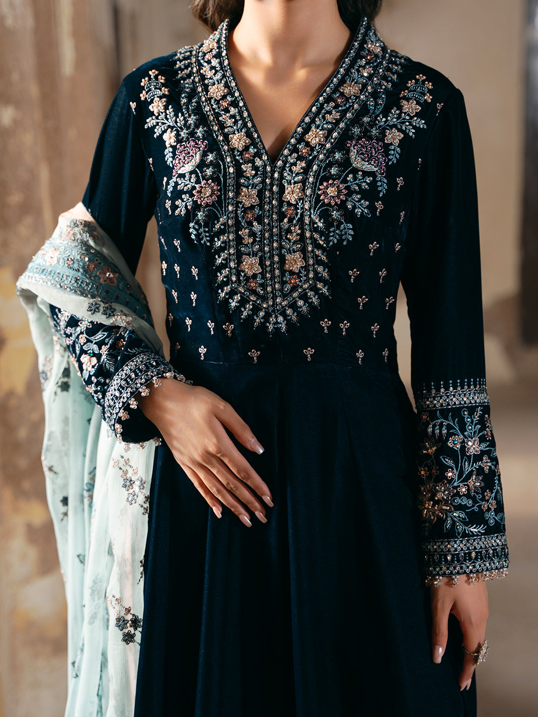 Flossie | Siara Velvet Formals | V-101 -  Flossie Ladies Clothes - Original Designer Dress - House of Maryam