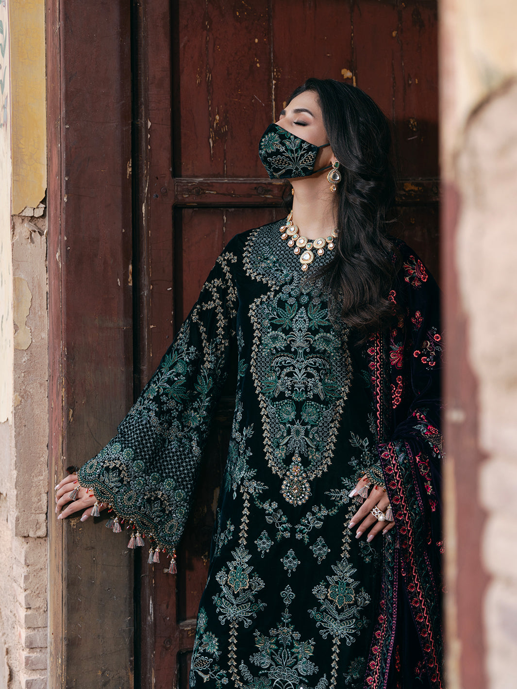 Flossie | Siara Velvet Formals | V-102 - A -  Flossie Ladies Clothes - Original Designer Dress - House of Maryam