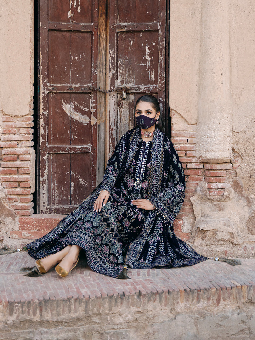 Flossie | Siara Velvet Formals | V-104 - A -  Flossie Ladies Clothes - Original Designer Dress - House of Maryam