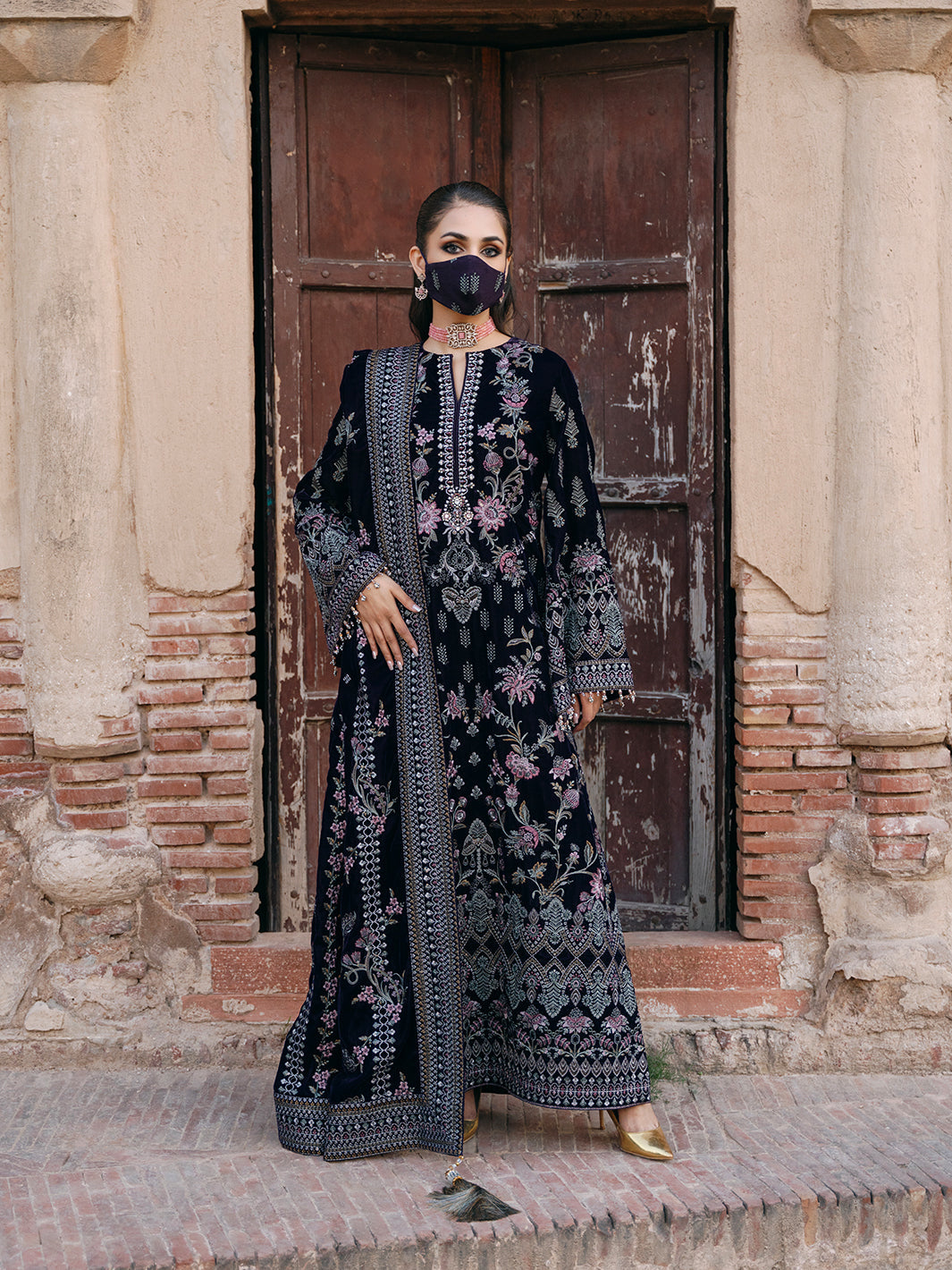 Flossie | Siara Velvet Formals | V-104 - A -  Flossie Ladies Clothes - Original Designer Dress - House of Maryam