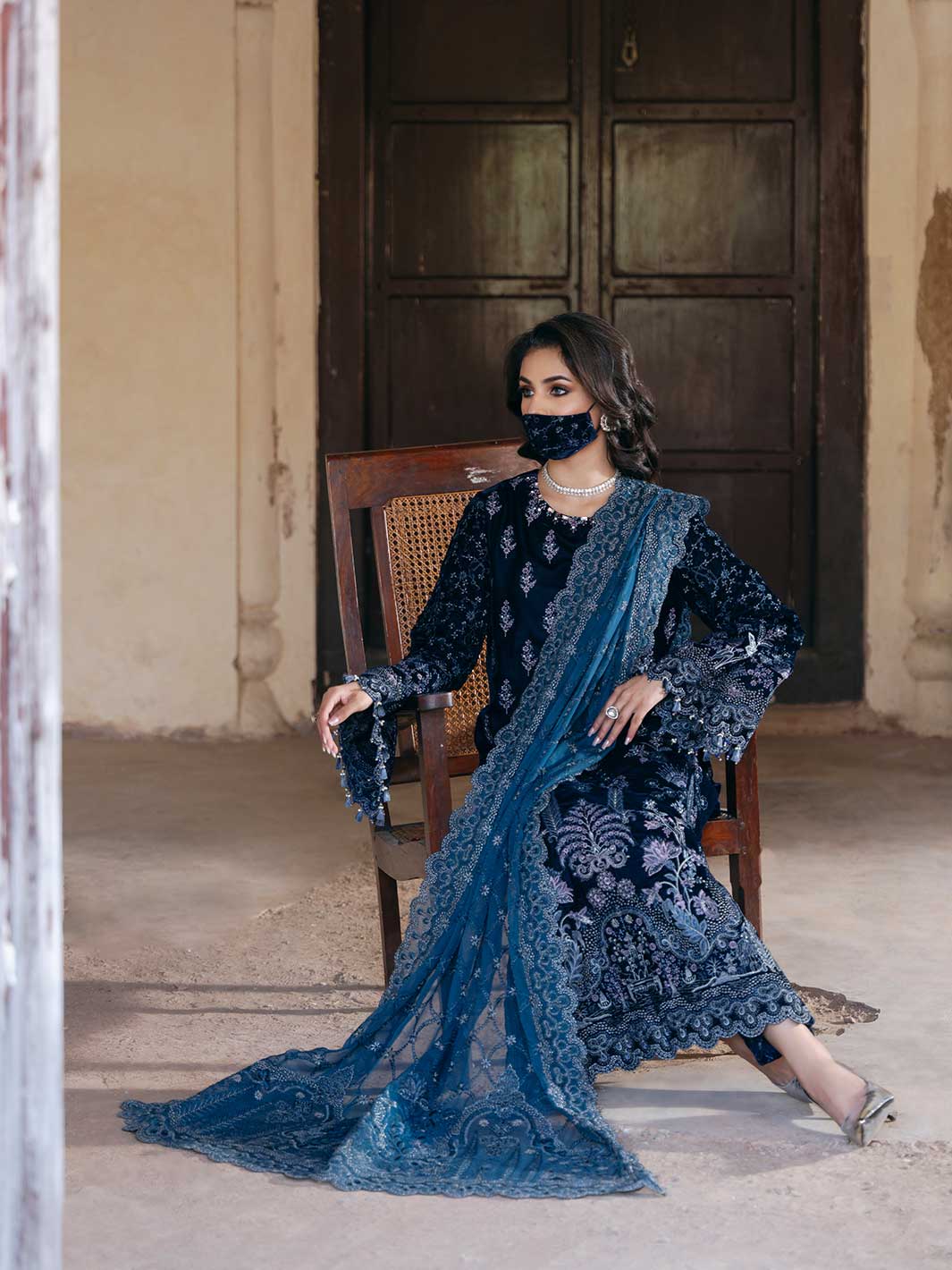 Flossie | Siara Velvet Formals | V-105 - A -  Flossie Ladies Clothes - Original Designer Dress - House of Maryam