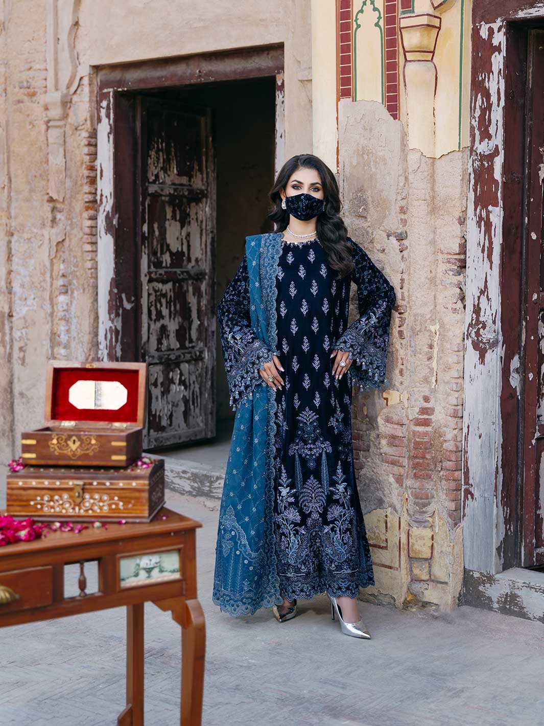 Flossie | Siara Velvet Formals | V-105 - A -  Flossie Ladies Clothes - Original Designer Dress - House of Maryam