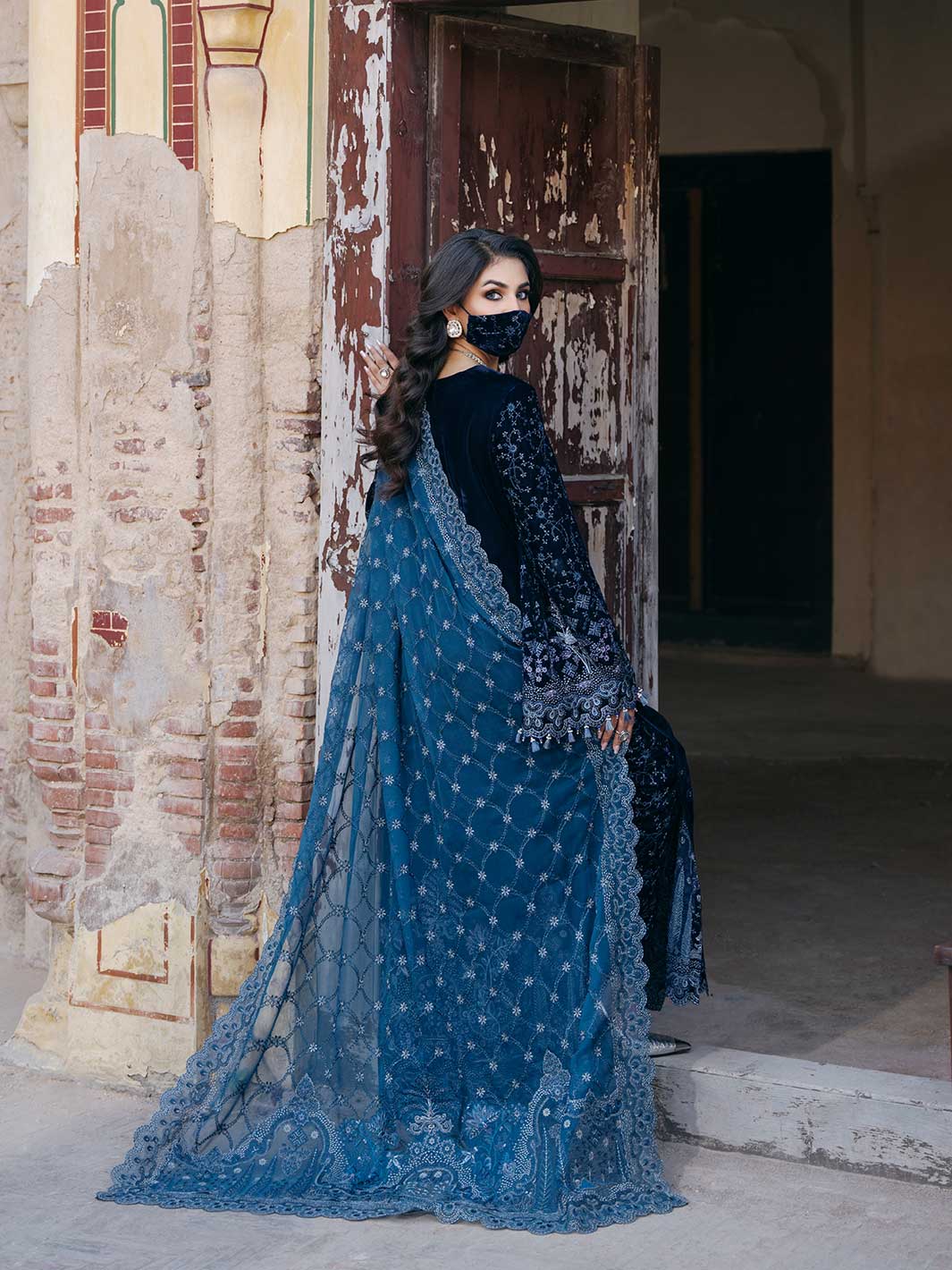 Flossie | Siara Velvet Formals | V-105 - A -  Flossie Ladies Clothes - Original Designer Dress - House of Maryam