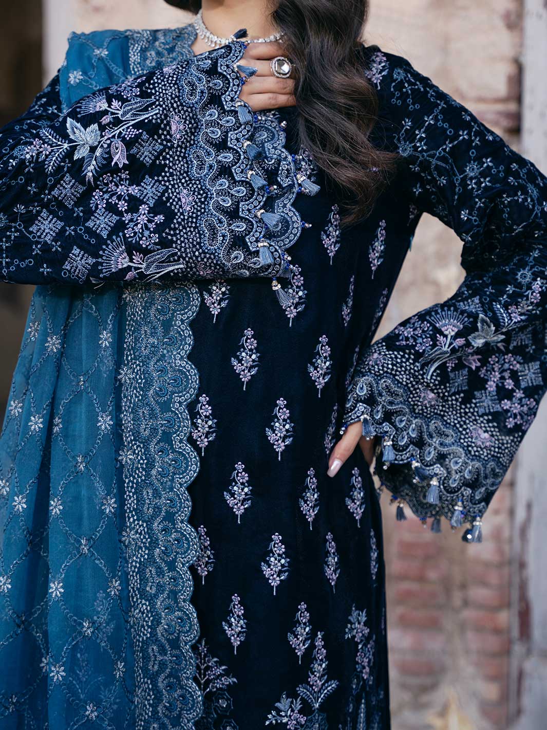 Flossie | Siara Velvet Formals | V-105 - A -  Flossie Ladies Clothes - Original Designer Dress - House of Maryam