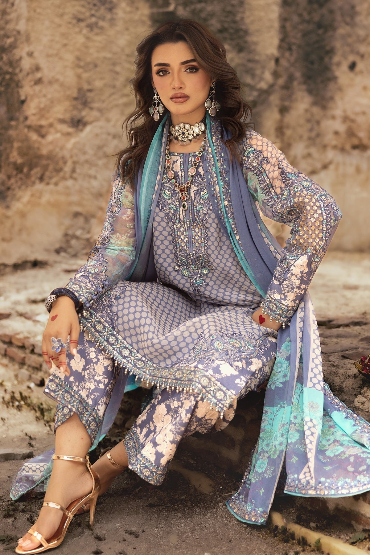 Charizma | Vasl Chiffon Collection | VSL25-07 -  Charzima Ladies Clothes - Original Designer Dress - House of Maryam