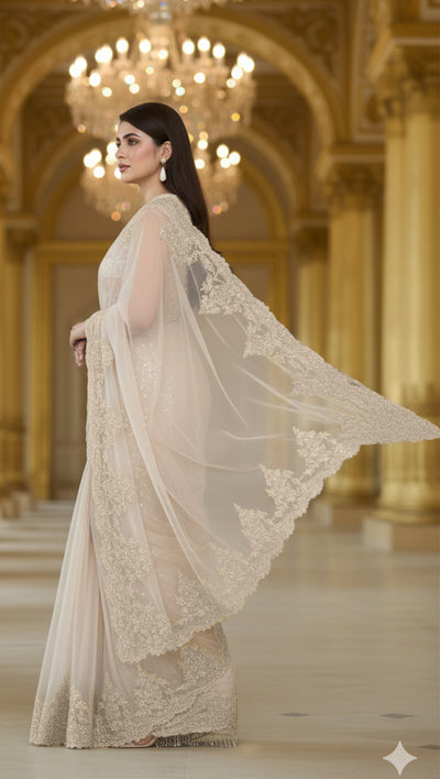 Threads and Motifs | Formal Dresses 25 | Net Embroidered Saree