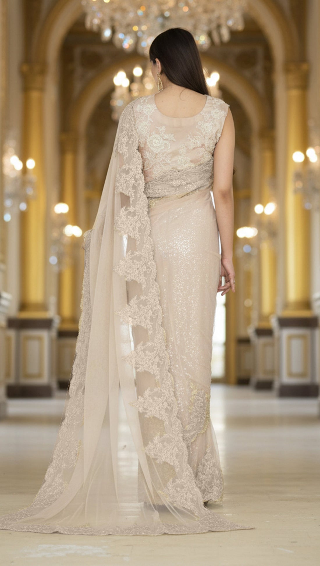 Threads and Motifs | Formal Dresses 25 | Net Embroidered Saree