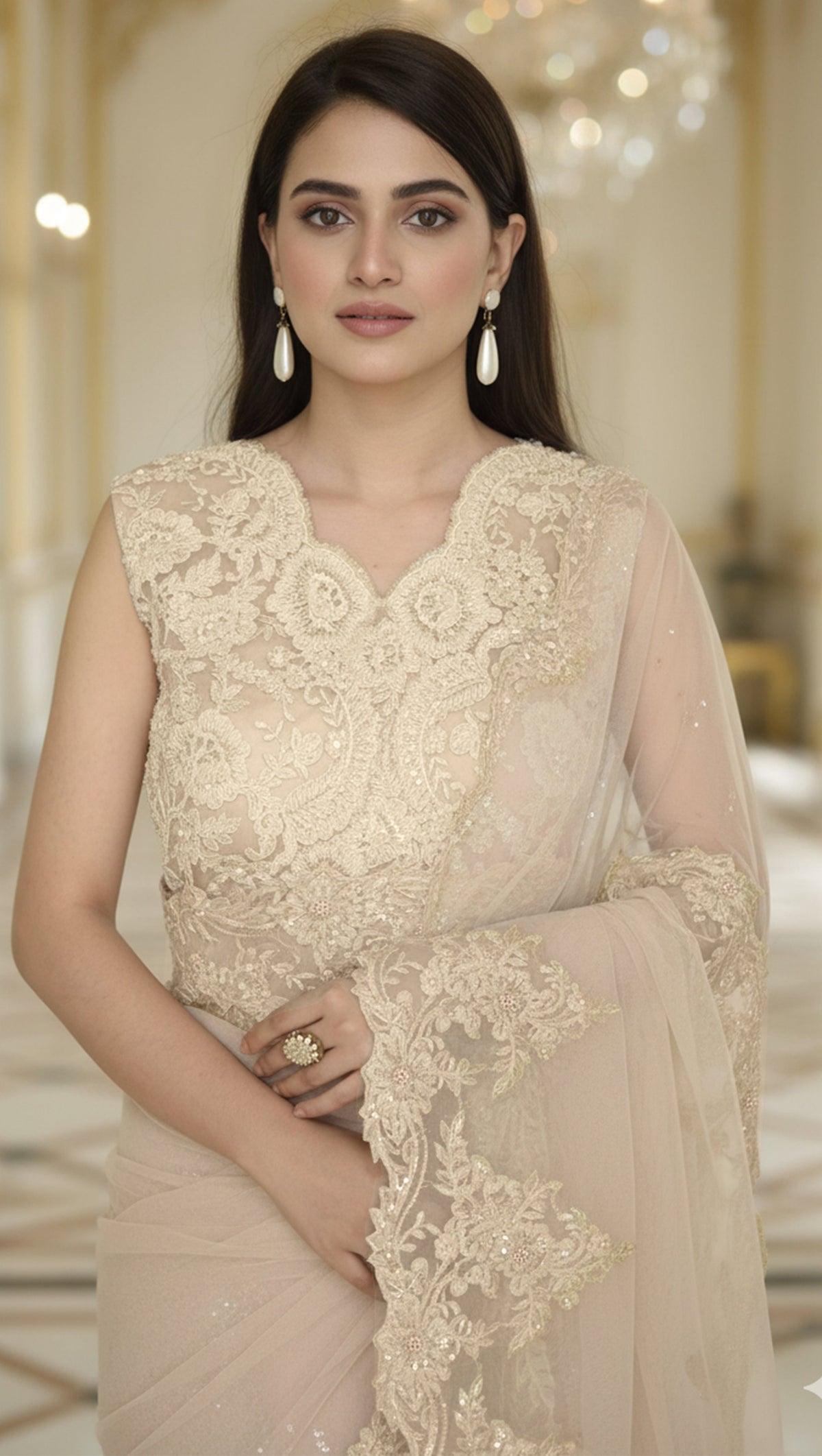 Threads and Motifs | Formal Dresses 25 | Net Embroidered Saree-3