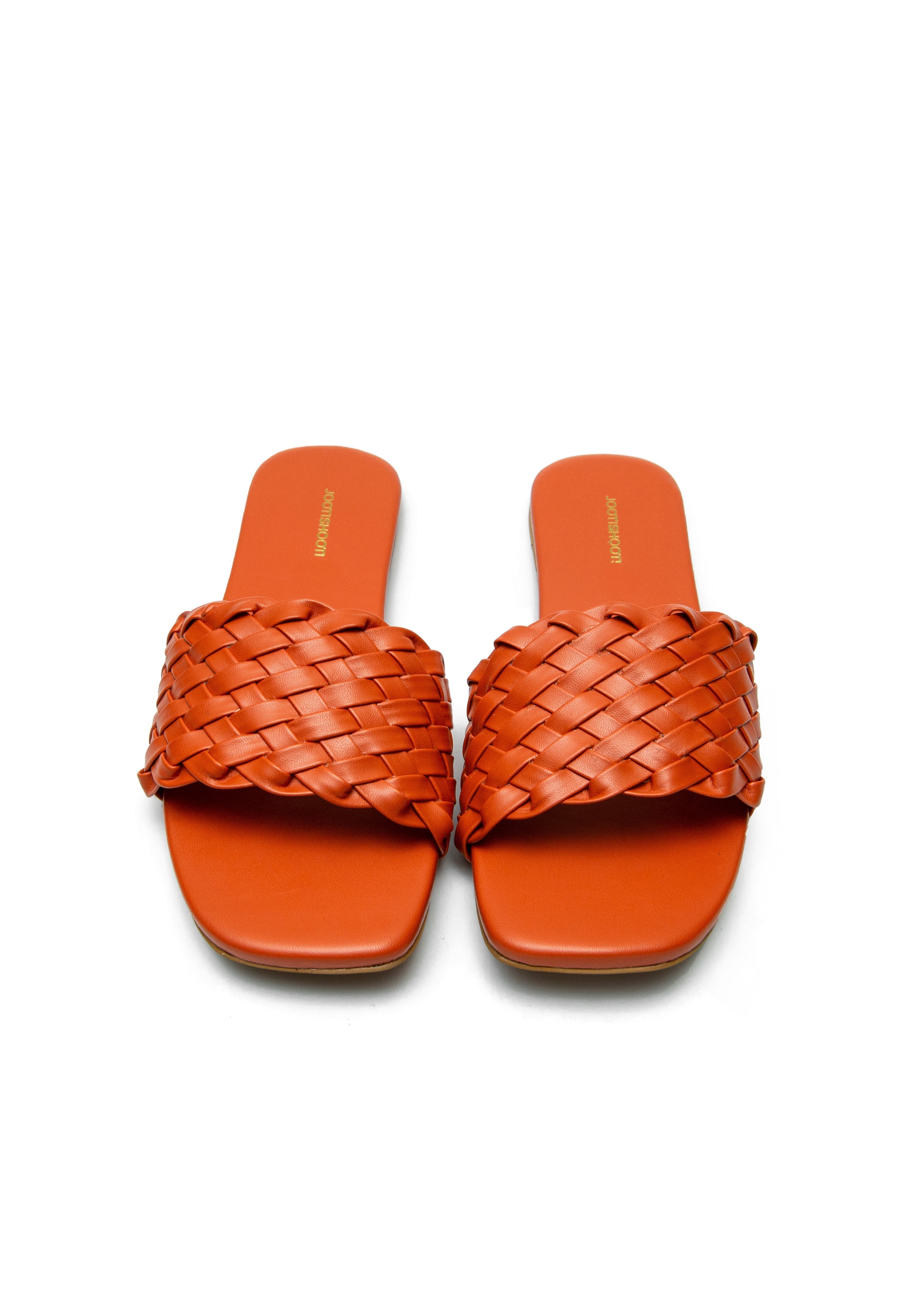 Weave Slides Orange by House of Maryam - House of Maryam