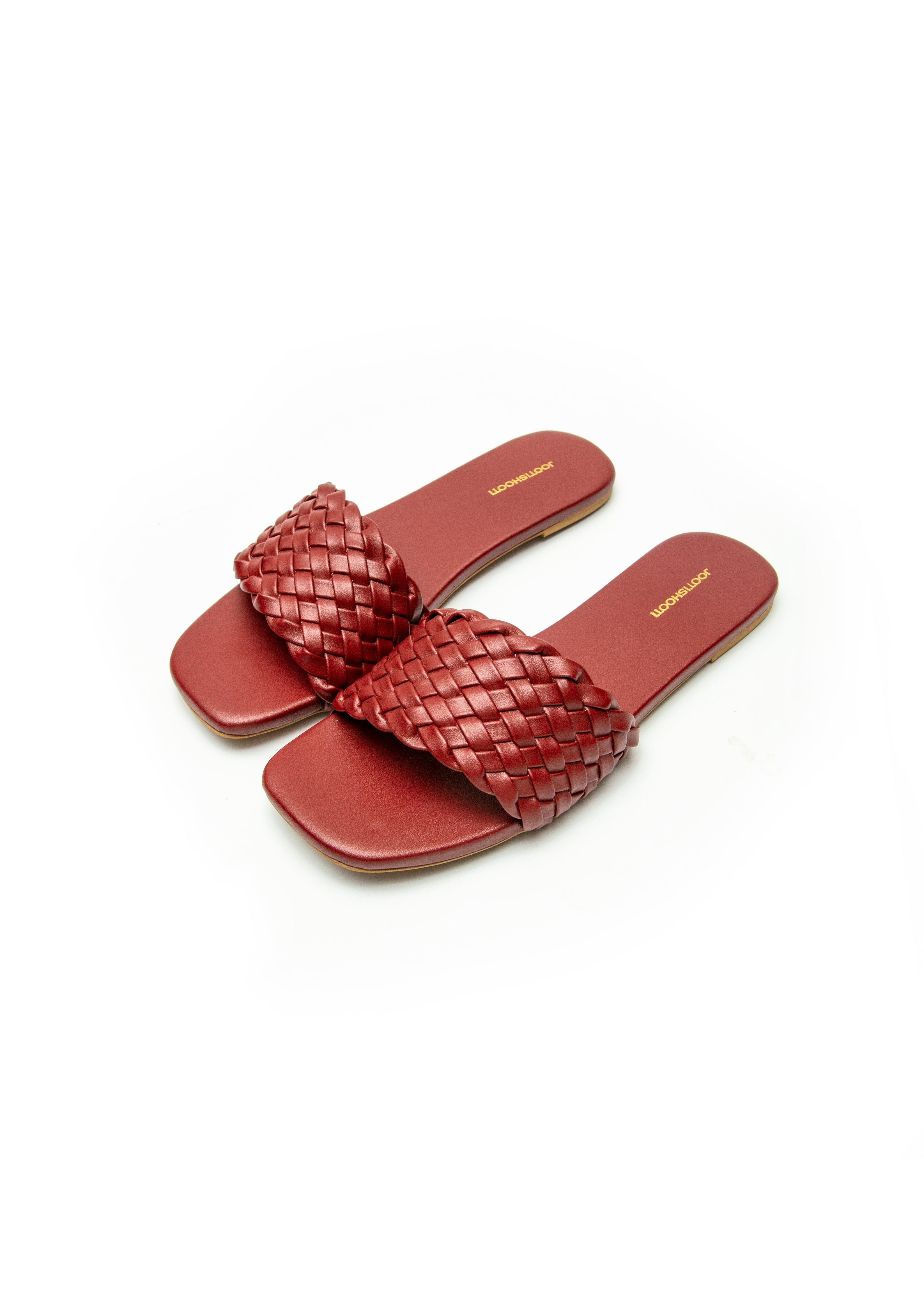 Weave Slides Red by House of Maryam - House of Maryam