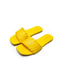 Weave Slides Yellow by Designer House of Maryam - House of Maryam - Pakistani Designer Ethnic Wear in {{ shop.shopifyCountryName }}