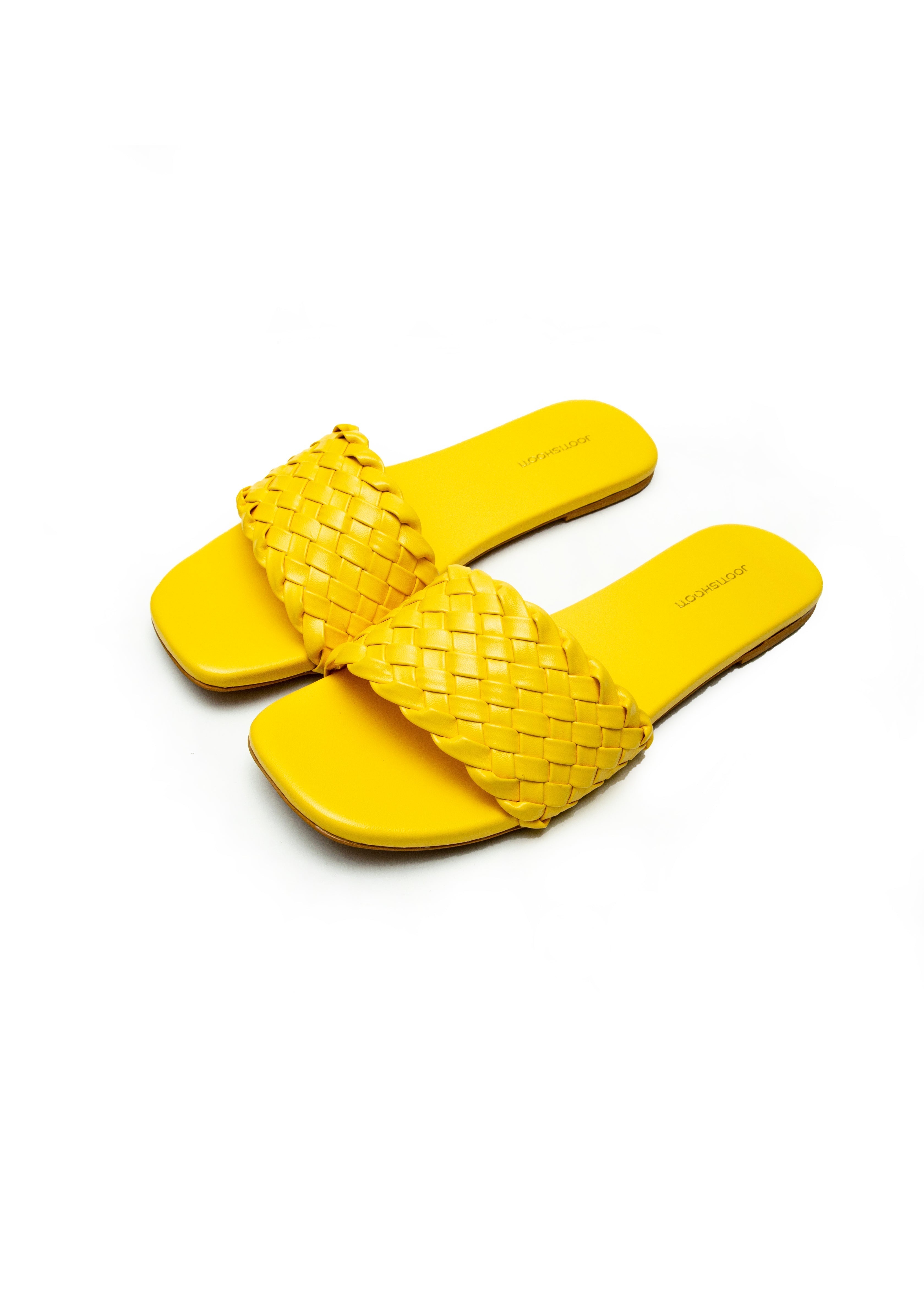 Weave Slides Yellow by House of Maryam - House of Maryam