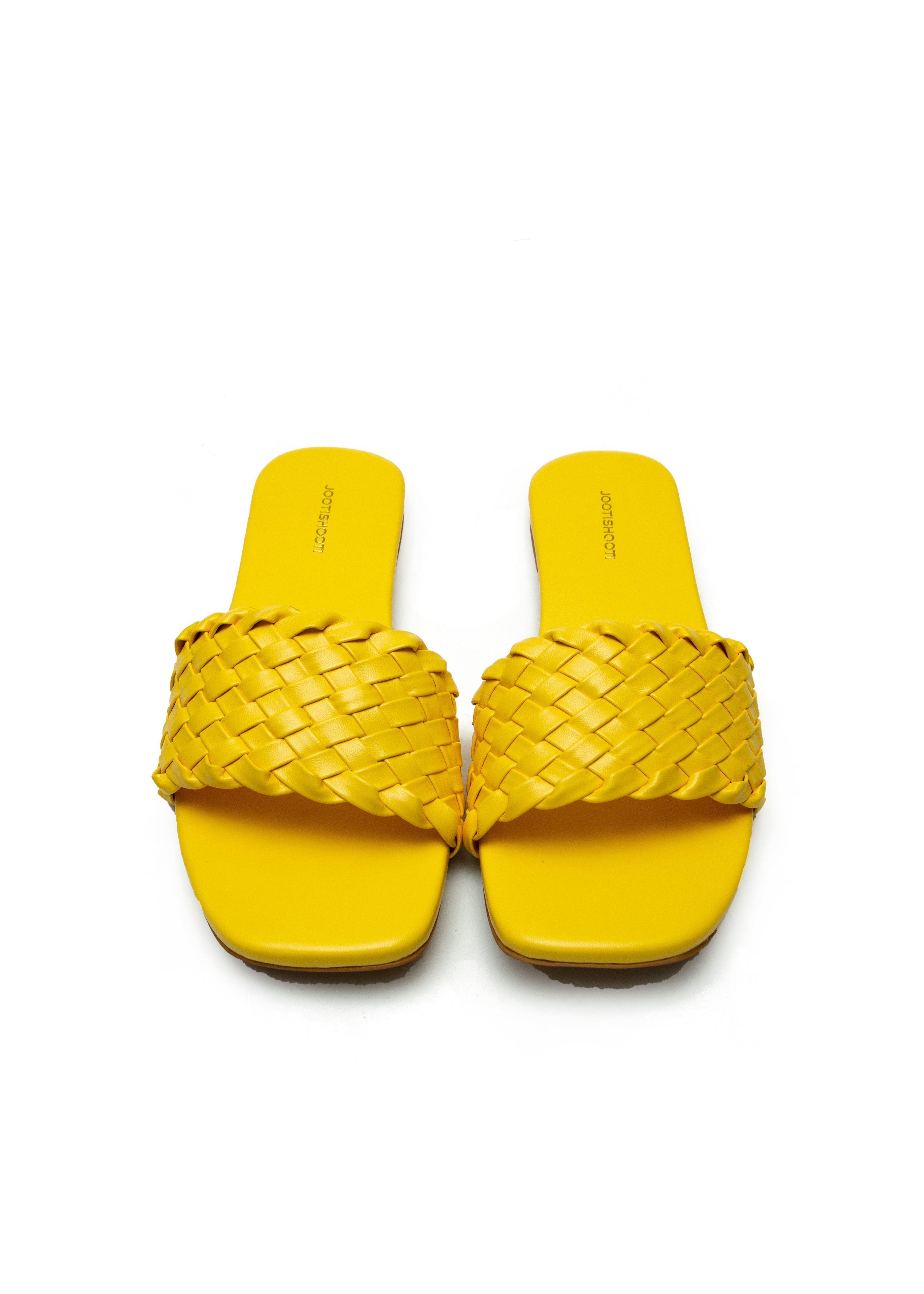 Weave Slides Yellow by House of Maryam - House of Maryam