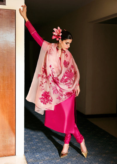 Hussain Rehar I The Scent Luxury Pret 25 I Fusche -  Hussain Rehar Ladies Clothes - Original Designer Dress - House of Maryam