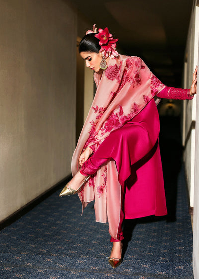 Hussain Rehar I The Scent Luxury Pret 25 I Fusche -  Hussain Rehar Ladies Clothes - Original Designer Dress - House of Maryam