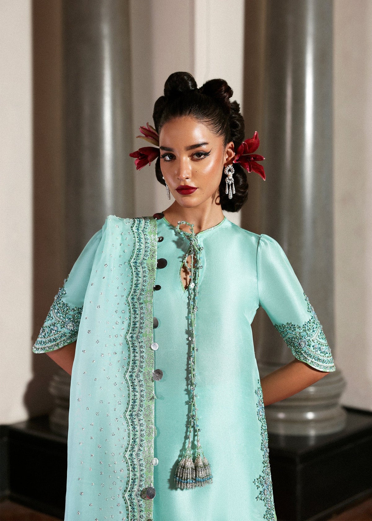 Hussain Rehar I The Scent Luxury Pret 25 I Mynt -  Hussain Rehar Ladies Clothes - Original Designer Dress - House of Maryam
