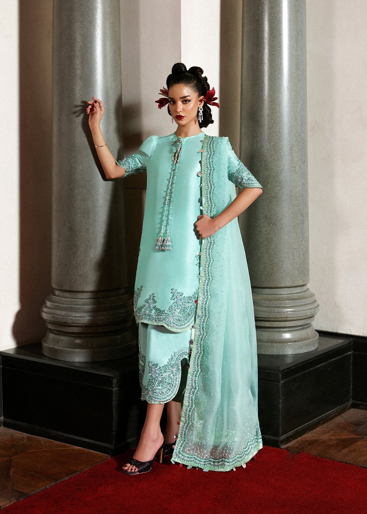 Hussain Rehar I The Scent Luxury Pret 25 I Mynt -  Hussain Rehar Ladies Clothes - Original Designer Dress - House of Maryam