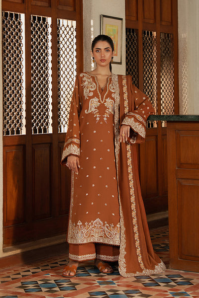 Afrozeh Bresca rust karandi suit