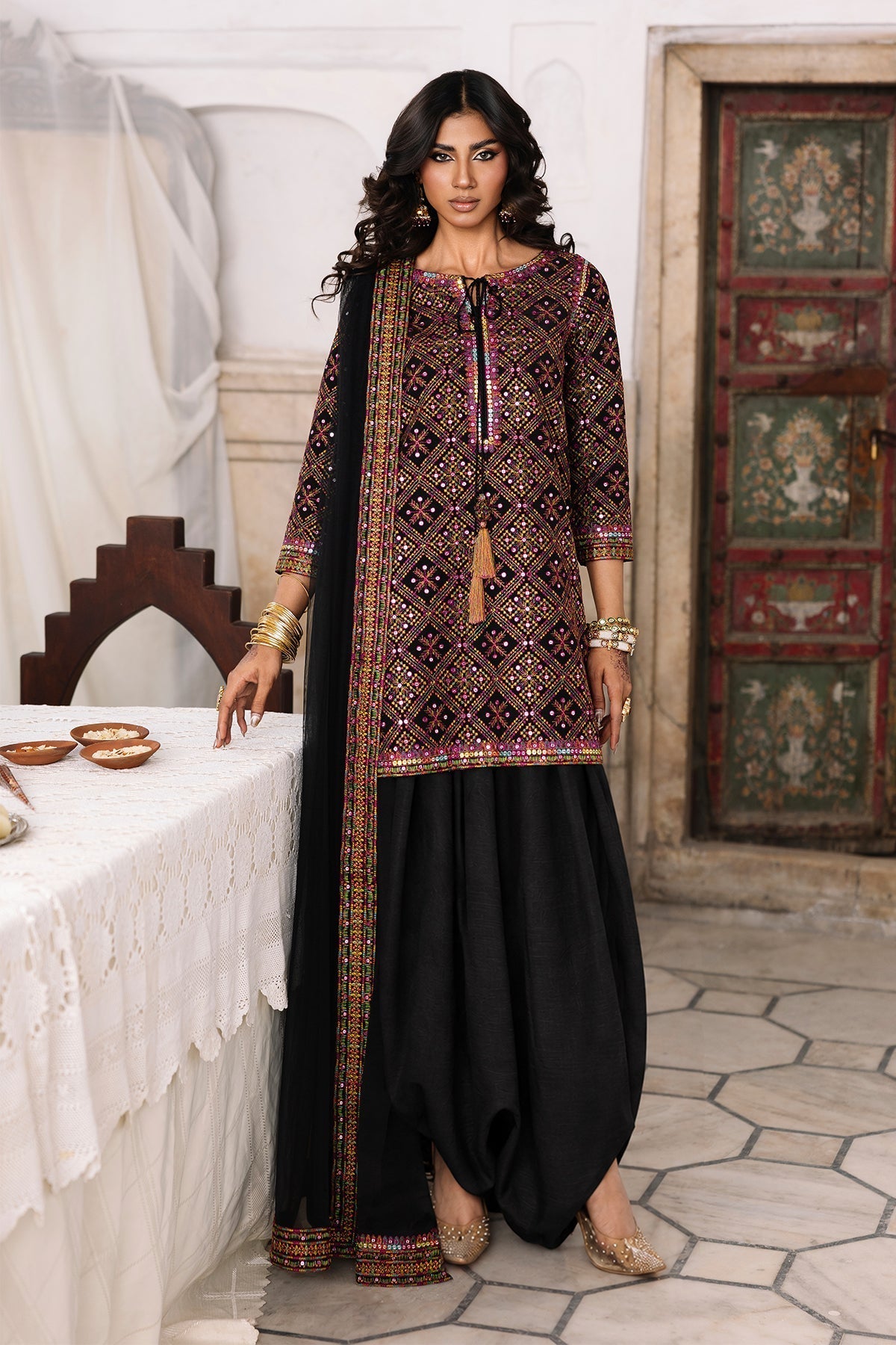Charizma | Festive Pret | 3-Pcs Embroidered Raw Silk CMA-6-327, image 4