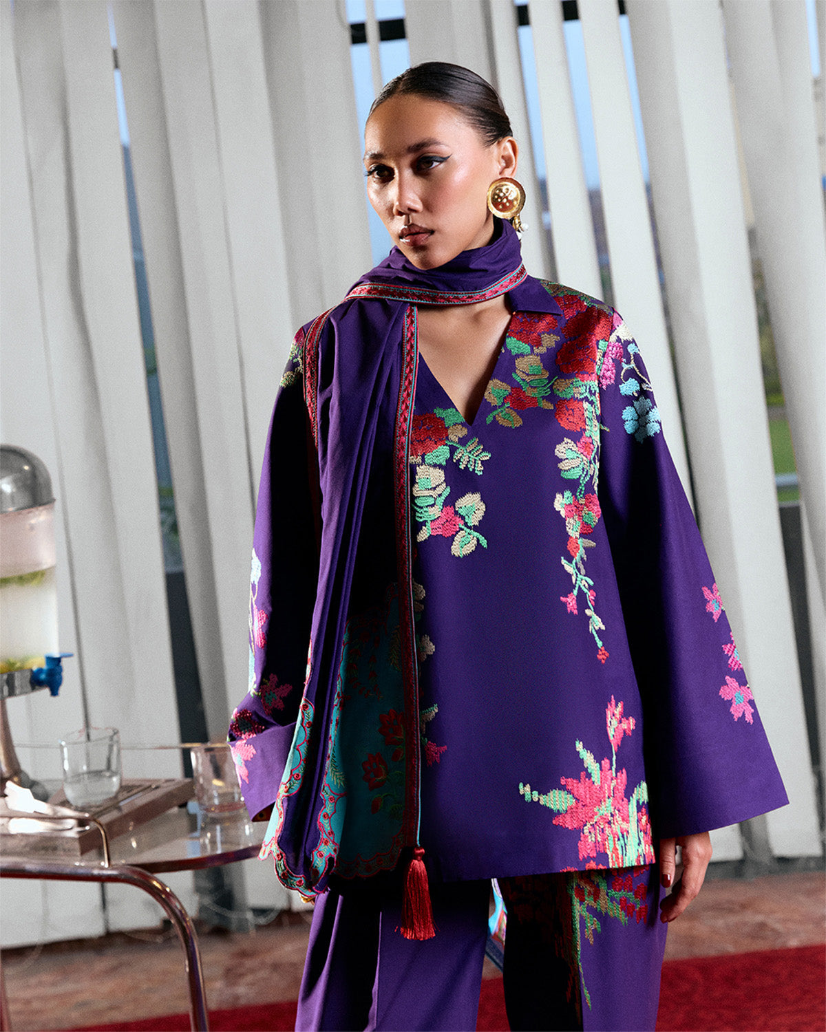 Jugnu | Summer Pret 25 | Sagnik - Scarf -  Jugnu Ladies Clothes - Original Designer Dress - House of Maryam