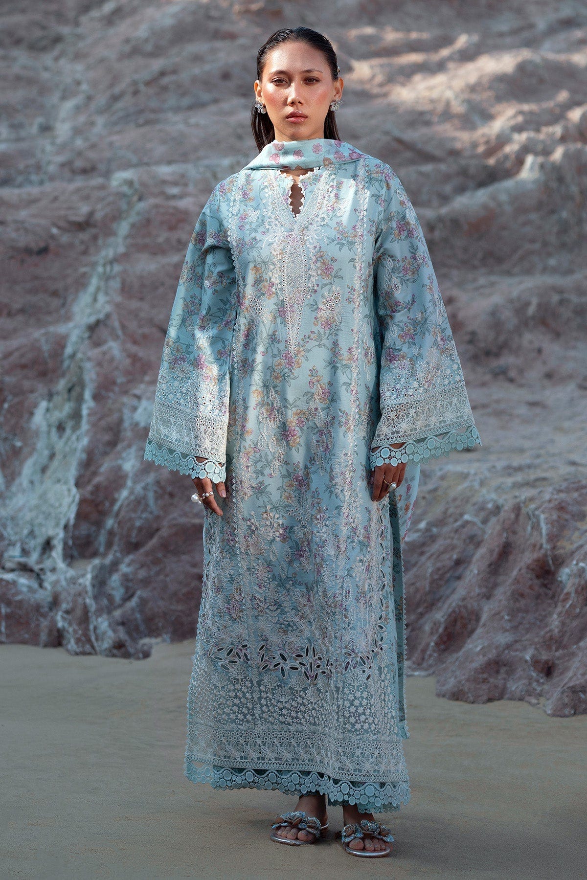Afrozeh | Summer Together 25 | Aquamarine -  Afrozeh Ladies Clothes - Original Designer Dress - House of Maryam