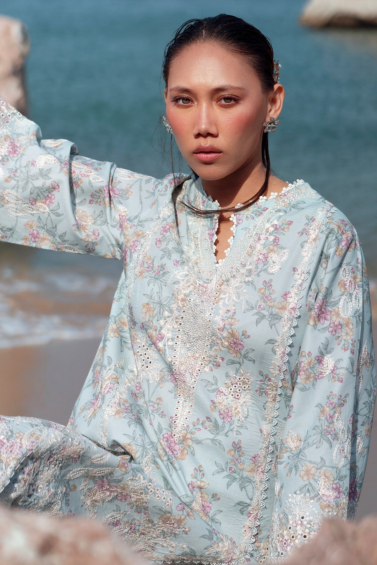 Afrozeh | Summer Together 25 | Aquamarine -  Afrozeh Ladies Clothes -  House of Maryam