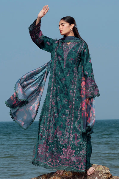 Afrozeh Emerald green embroidered lawn suit, photo 3