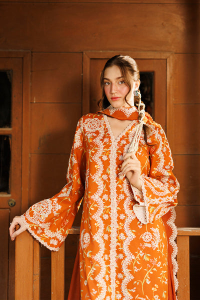 Afrozeh Elyora rust embroidered lawn suit, photo 3