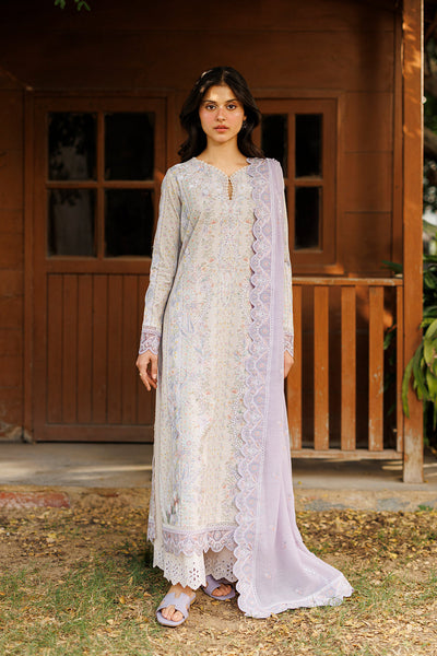 Afrozeh Solayne ivory embroidered lawn suit