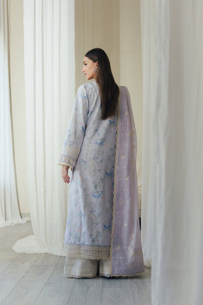 Afrozeh DoveMist misty lavender embroidered lawn suit, photo 2