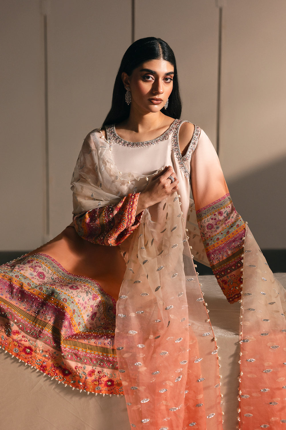 Afrozeh | Silk Muse 26 | Pearl Draped, image 4