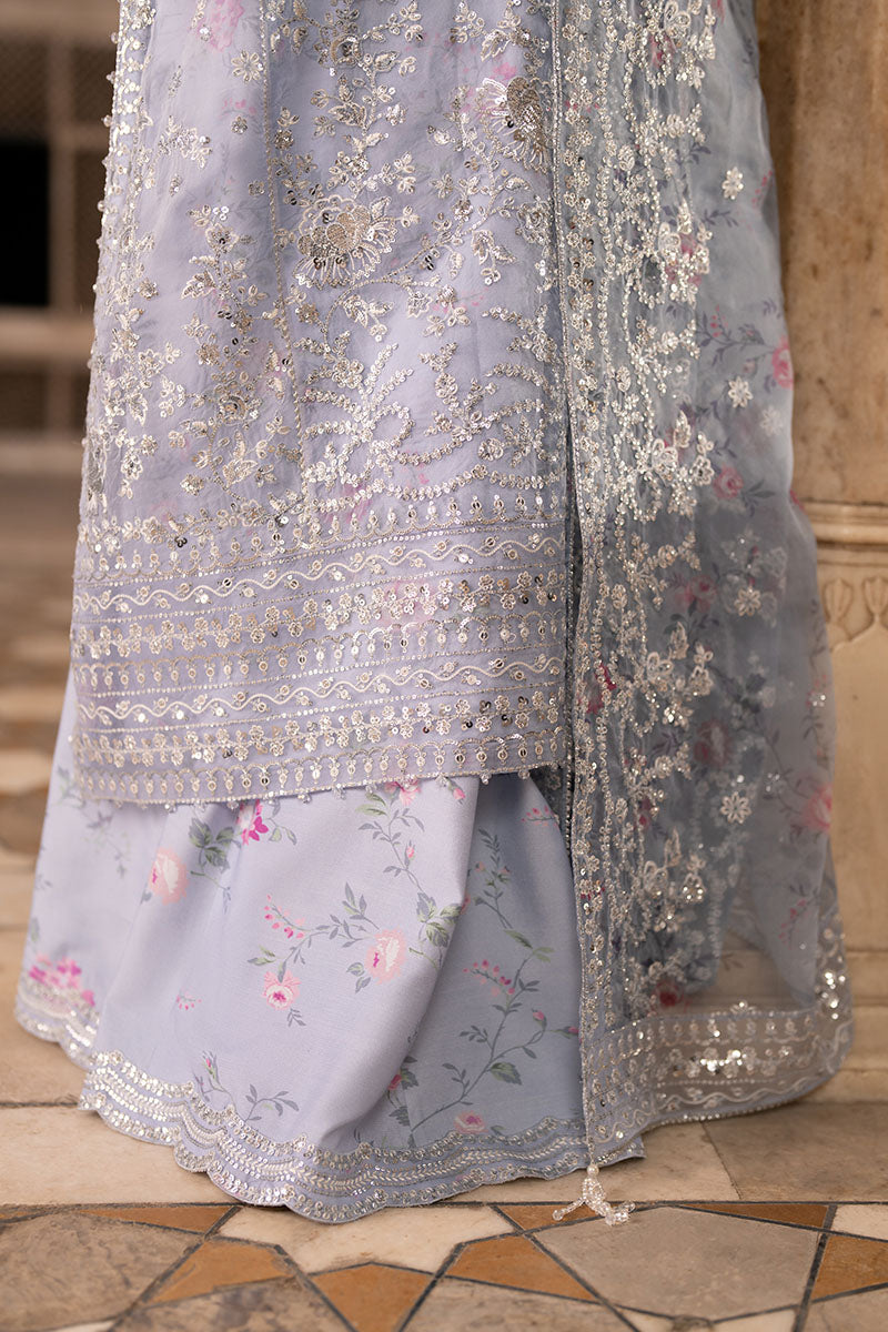 Cross Stitch | Wedding Pret | Amethyst Dusk-3PC Organza Embroidered Pret, image 4