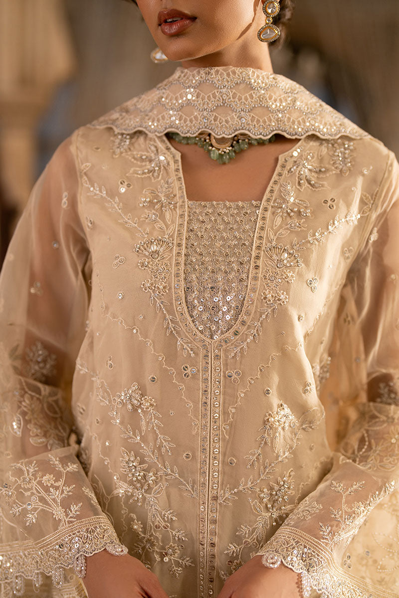 Cross Stitch | Wedding Pret | Pebble Glam-3PC Organza Embroidered Pret, image 2
